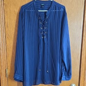 Rue21 Navy Lace-Up Top